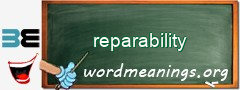 WordMeaning blackboard for reparability